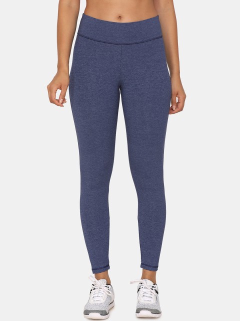 

Zelocity by Zivame Women Blue Solid Yoga Tights