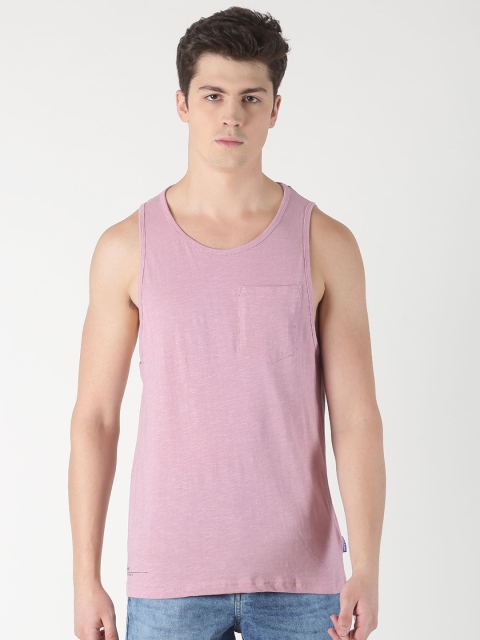 

Blue Saint Men Mauve Solid Round Neck T-shirt