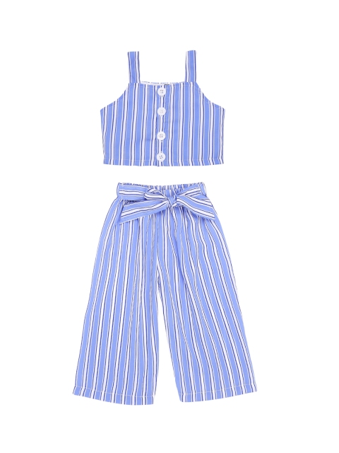 

oui oui Girls Blue Striped Top with Trousers