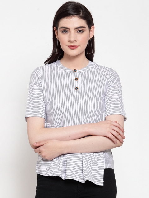 

armure Women White Striped Top