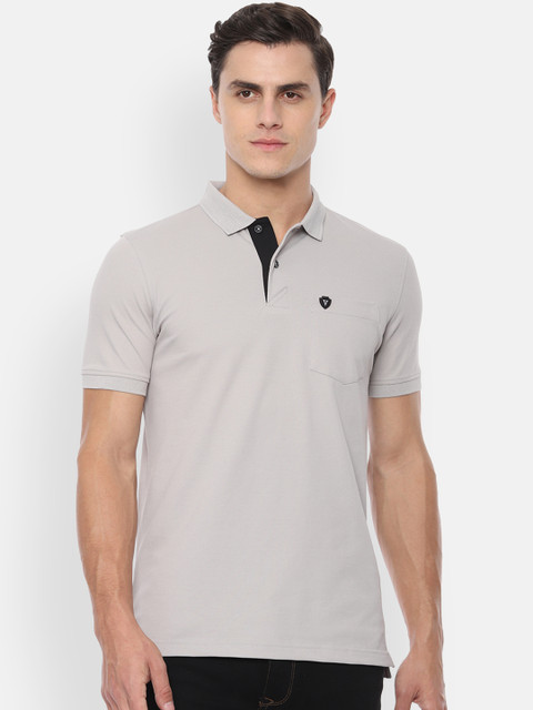 

Van Heusen Sport Men Grey Solid Polo Collar T-shirt
