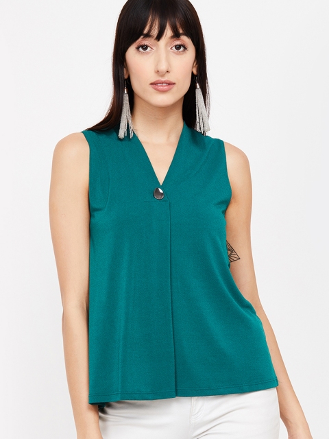 

CODE by Lifestyle Women Green Solid A-Line Top