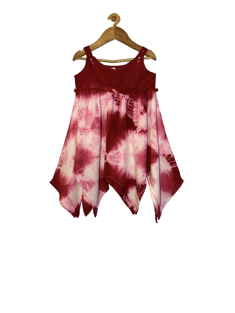 

KiddoPanti Girls Red & Pink Dyed A-Line Dress