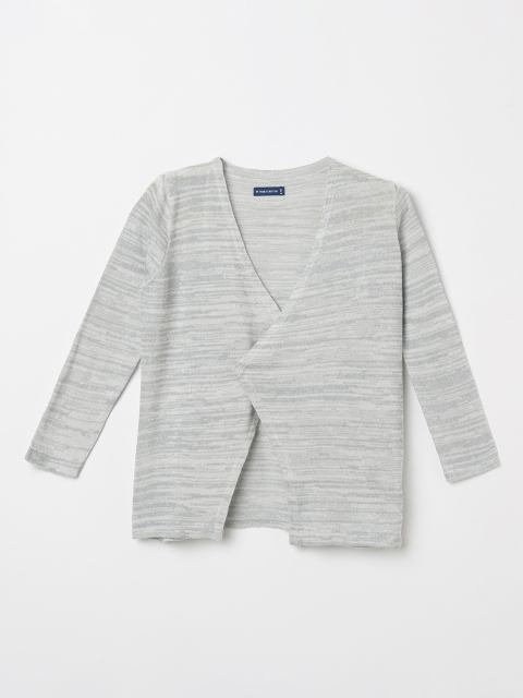

Fame Forever by Lifestyle Girls Grey Melange Solid Button Shrug