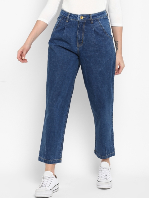 

FOSH Women Blue Relaxed Fit Mid-Rise Clean Look Jeans