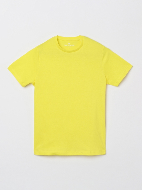 

Fame Forever by Lifestyle Boys Yellow Solid Round Neck T-shirt