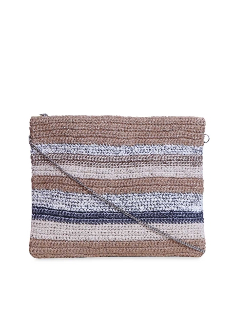 

Diwaah Beige & Blue Striped Hand-Crafted Sling Bag