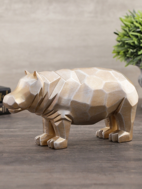 

Pure Home and Living Gold-Toned Medium Hippo Showpiece