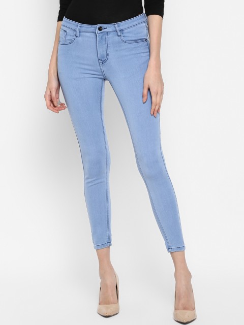 

FOSH Women Blue Skinny Fit Mid-Rise Clean Look Jeans