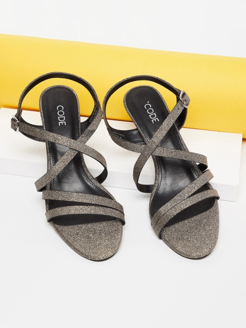 

CODE by Lifestyle Women Gunmetal-Toned Solid Heels, Metallic