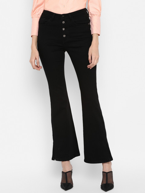 

FOSH Women Black Bootcut High-Rise Clean Look Jeans