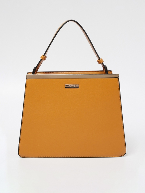 

CODE by Lifestyle Mustard Yellow Solid Handheld Bag