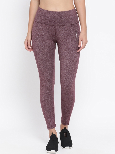 

Macrowoman W-Series Active Women Purple Solid Yoga Tights