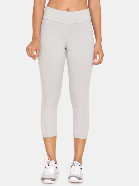 

Zelocity by Zivame Women Grey Solid Skinny Fit Capris
