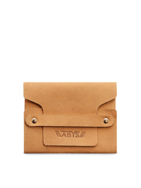 

ABYS Unisex Tan Brown Solid Leather Card Holder