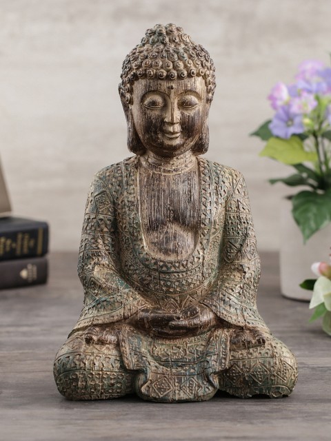 

Pure Home and Living Brown Lord Buddha Showpiece