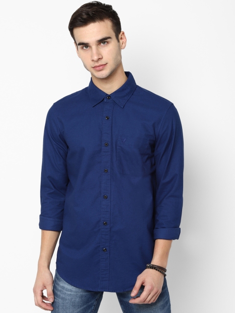 

AMERICAN EAGLE OUTFITTERS Men Blue Slim Fit Solid Casual Shirt