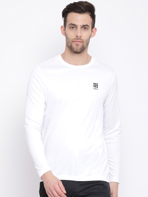 

rock.it Men White Solid Round Neck T-shirt