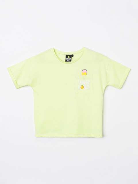

Smiley World Girls Green Solid Top