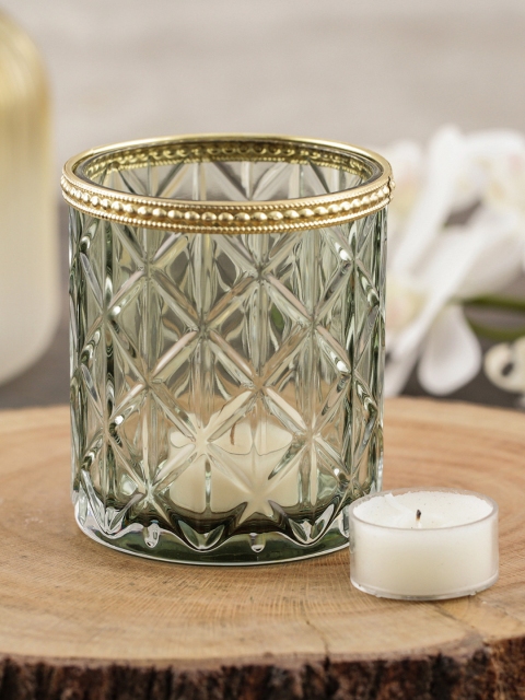 

Pure Home and Living Set of 4 Green Textured Candle Holders