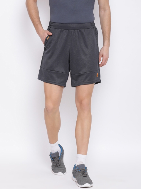 

rock.it Men Grey Solid Sports Shorts