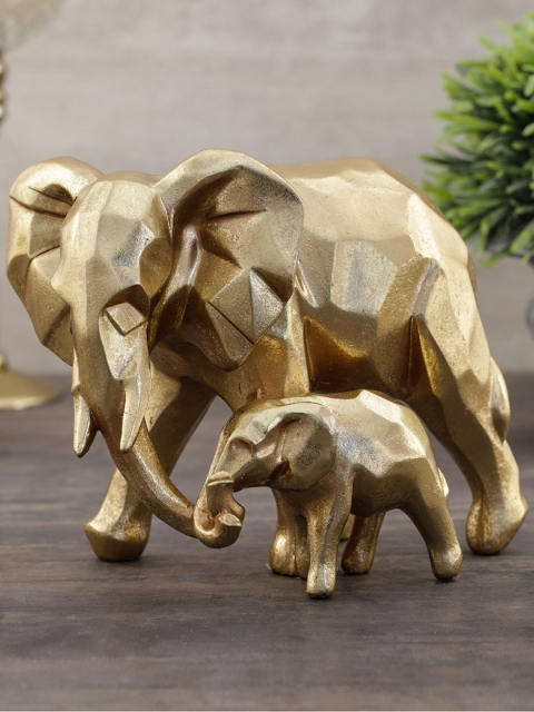 

Pure Home and Living Gold-Toned Elephant Pair Showpiece