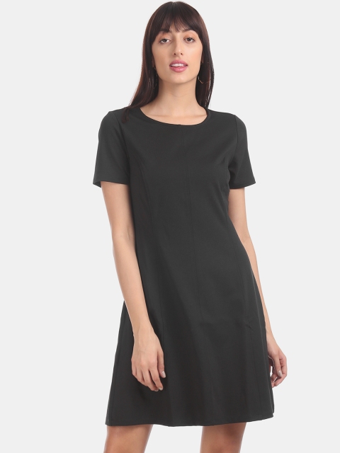 

GAP Women Black Solid A-Line Dress