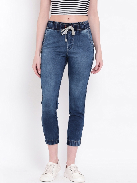 

Code 61 Women Blue Jogger Mid-Rise Clean Look Stretchable Jeans