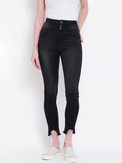 

Code 61 Women Black Skinny Fit High-Rise Clean Look Stretchable Jeans