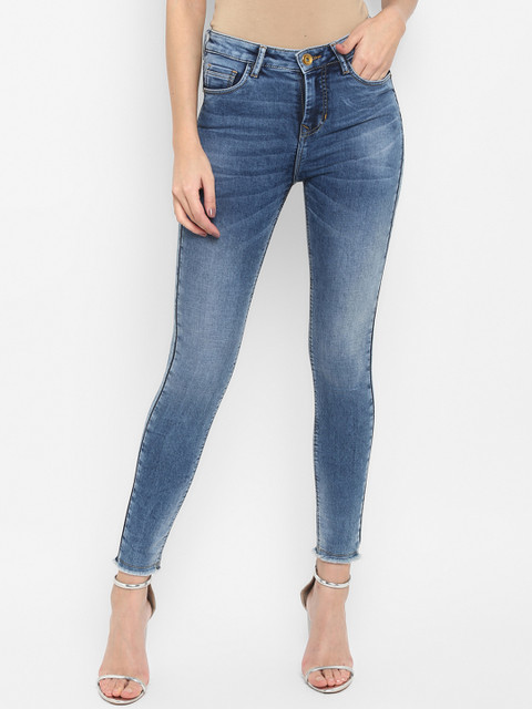 

FOSH Women Blue Skinny Fit Mid-Rise Clean Look Jeans