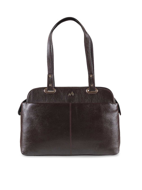 

Metro Brown Textured Leather Shoulder Bag
