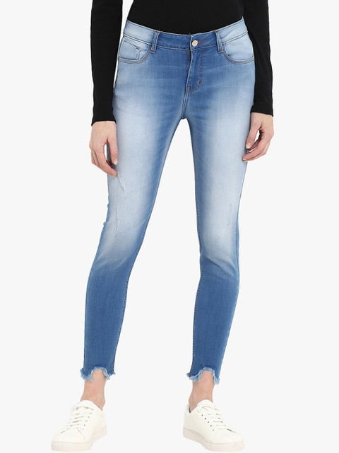 

FOSH Women Blue Skinny Fit Mid-Rise Clean Look Jeans