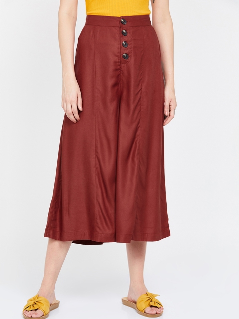 

Ginger by Lifestyle Women Rust Brown Regular Fit Solid Culottes