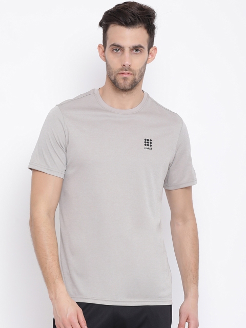 

rock.it Men Grey Solid Round Neck T-shirt