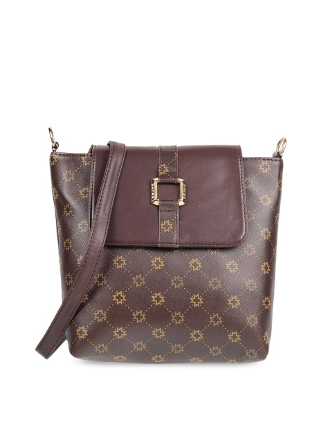 

Metro Brown & Gold-Toned Printed Sling Bag