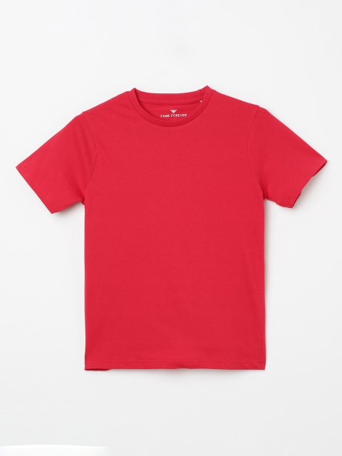 

Fame Forever by Lifestyle Boys Red Solid Round Neck T-shirt