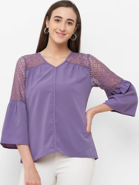 

109F Women Lavender Solid Top