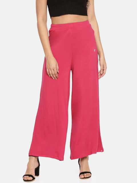 

Feather Soft Elite Women Magenta Solid Wide Leg Palazzos