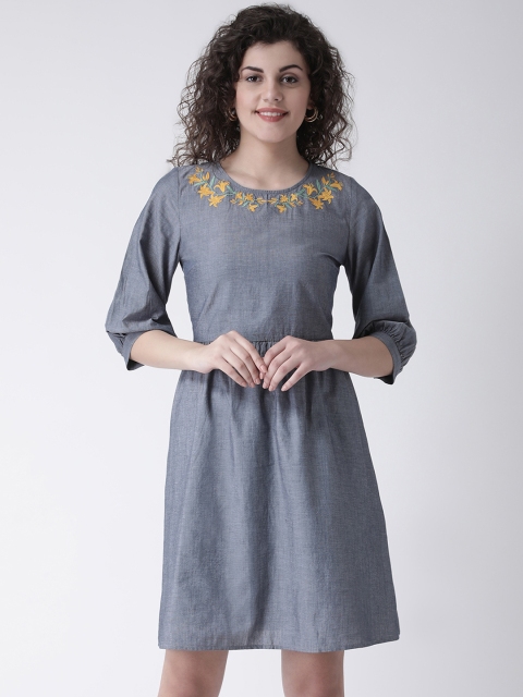 

Leo Sansini Women Grey Solid A-Line Dress