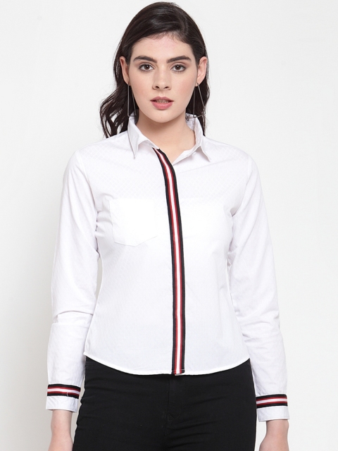 

armure Women White Regular Fit Solid Casual Shirt