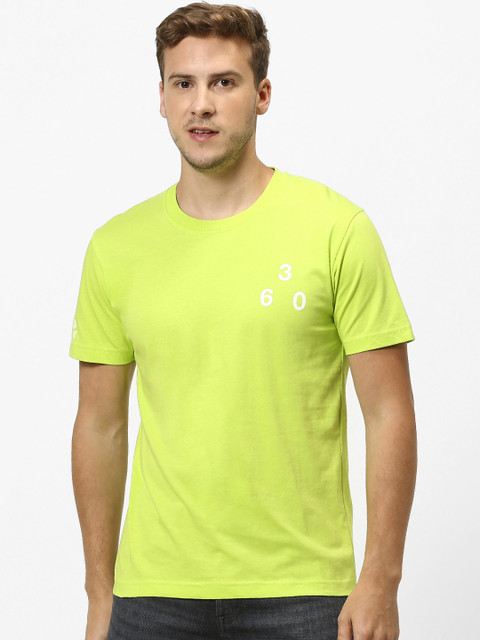 

Celio Men Lime Green Solid Round Neck Pure Cotton T-shirt