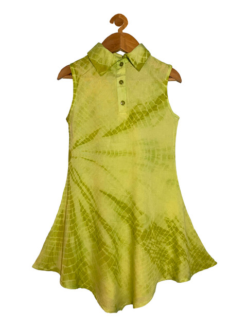 

KiddoPanti Girls Green Dyed Shirt Dress