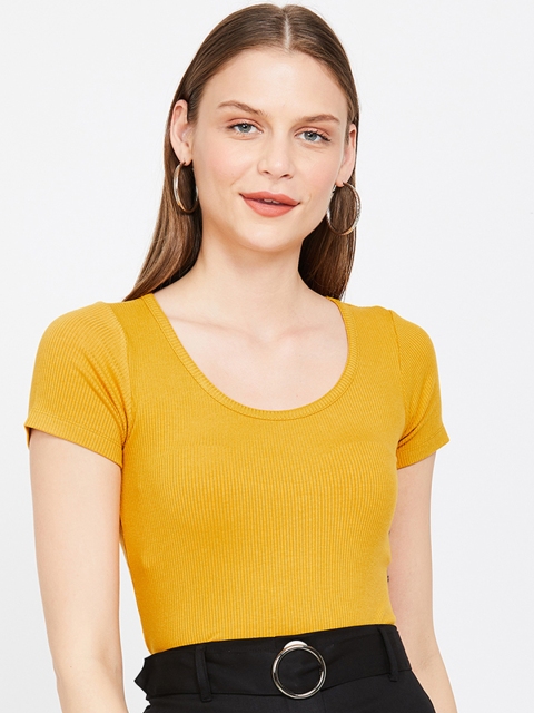 

CODE by Lifestyle Women Mustard Yellow Solid Top