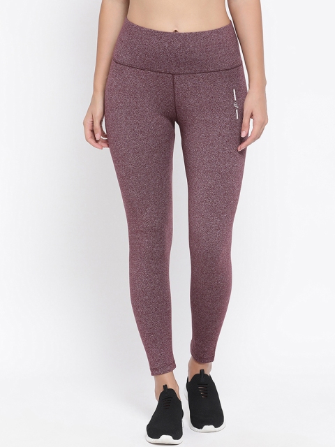 

Macrowoman W-Series Women Burgundy Solid Active Yoga Tights