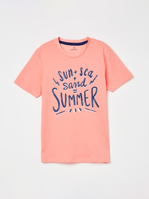 

Fame Forever by Lifestyle Boys Orange Printed Round Neck T-shirt
