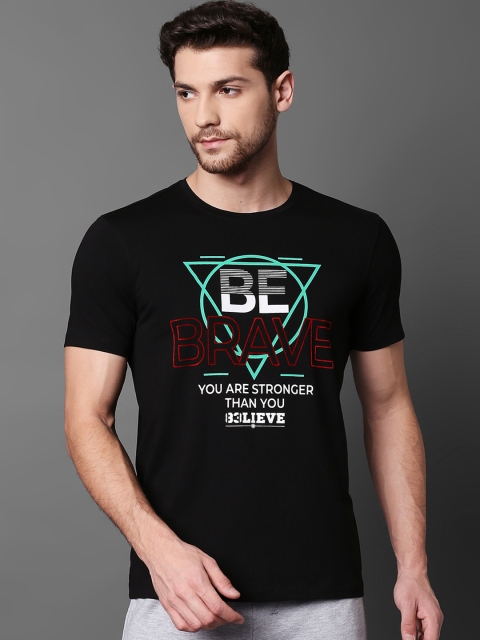 

SPYKAR Men Black Printed Round Neck T-shirt