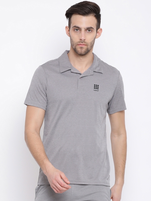 

rock.it Men Grey Solid Polo Collar T-shirt