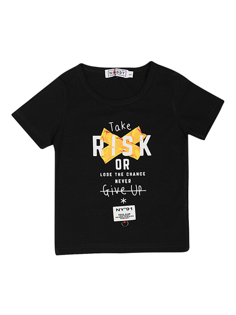 

Noddy Boys Black Printed Round Neck T-shirt