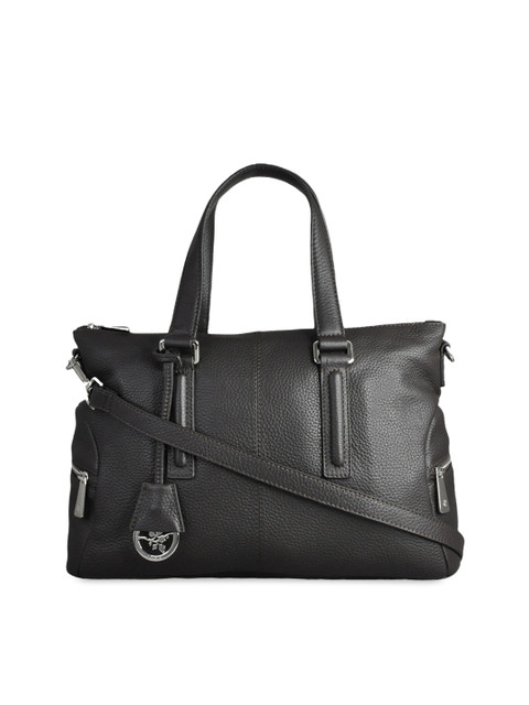 

ILEX Brown Textured Leather Handheld Bag