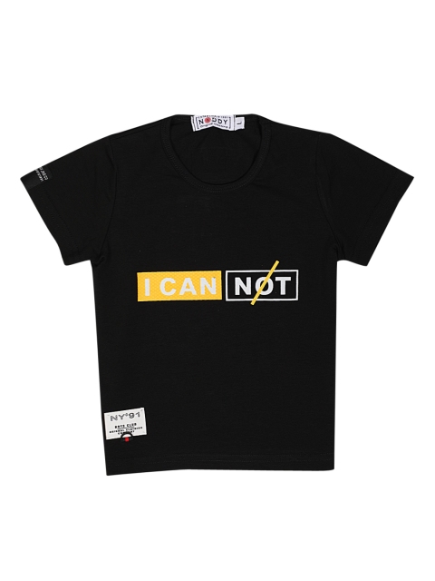 

Noddy Boys Black Printed Round Neck T-shirt